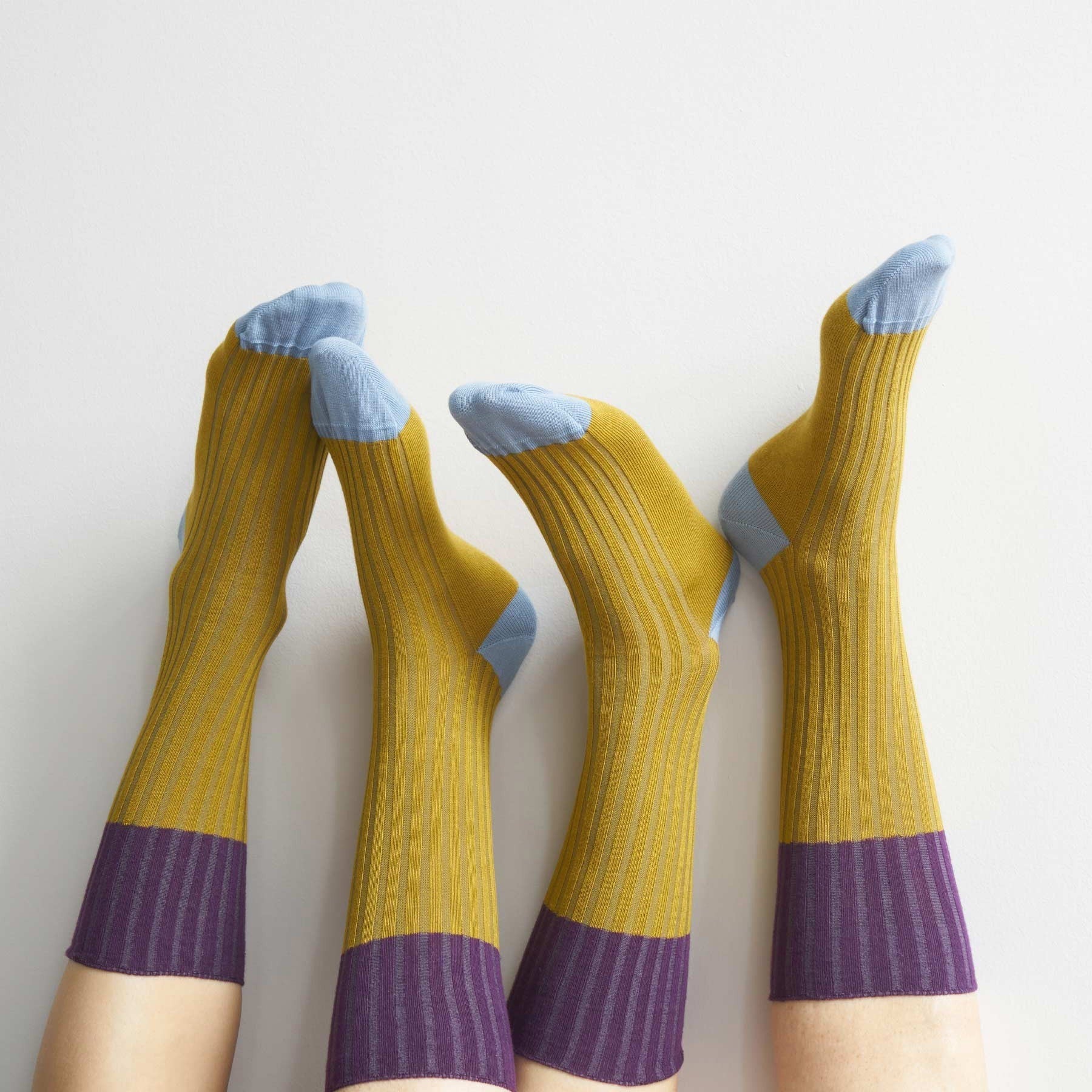 calzini yvette giallo, colore giallo, taglia 39/41. calzini in cotone biologico per un benessere quotidiano e sostenibile