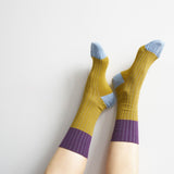 calzini yvette giallo, colore giallo, taglia 39/41. accessorio eco-friendly ideale per ogni stagione