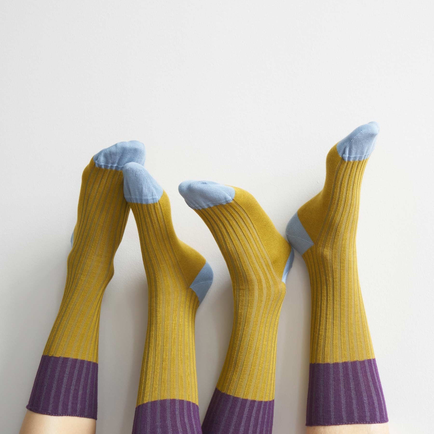 calzini yvette giallo, colore giallo, taglia 36/38. calzini in cotone biologico per un benessere quotidiano e sostenibile