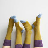 calzini yvette giallo, colore giallo, taglia 36/38. calzini in cotone biologico per un benessere quotidiano e sostenibile