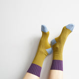 calzini yvette giallo, colore giallo, taglia 36/38. accessorio eco-friendly ideale per ogni stagione