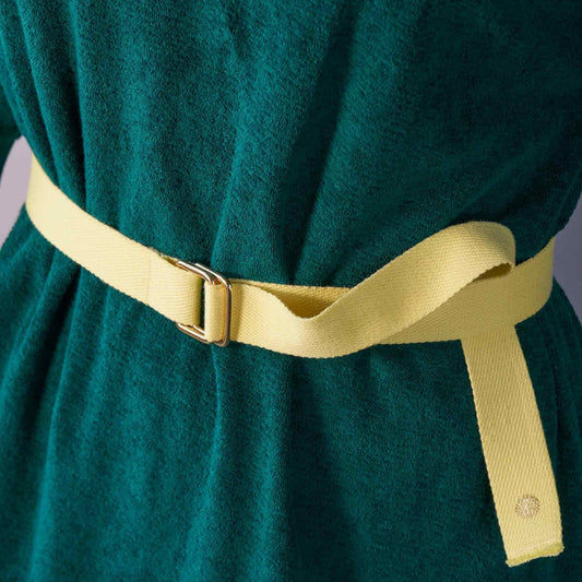 cintura ursule luce del sole, colore luce del sole, taglia 3 x 110. realizzata in 100% cotone bio, unisce eleganza e rispetto per l’ambiente