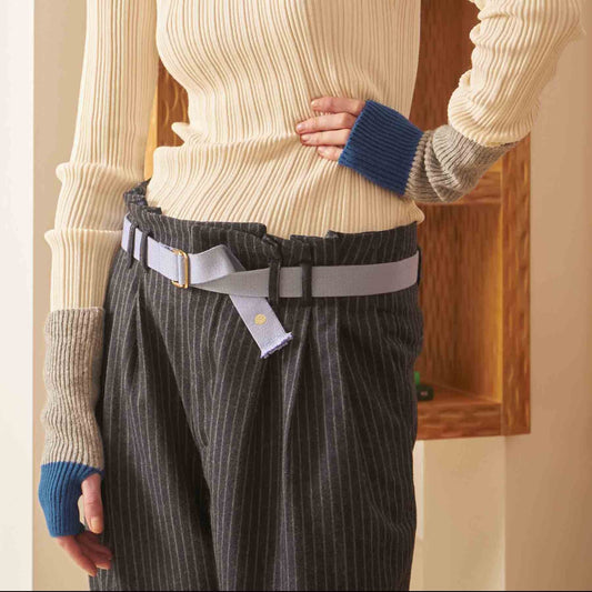 cintura ursule blu, colore blu, taglia 3 x 110. realizzata in 100% cotone bio, unisce eleganza e rispetto per l’ambiente