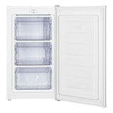 congelatore verticale dcv08sm3we0 60 lt a 3 cassetti con porta reversibile classe e bianco daya, ambientazione d’arredo con il prodotto protagonista