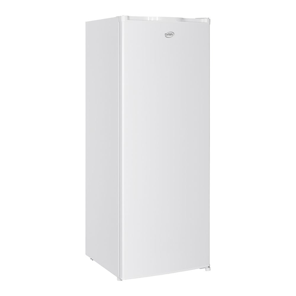 congelatore verticale dcv21sm3we0 168lt 4 cassetti e un ripiano con porta reversibile classe e bianco daya, ambientazione d’arredo con il prodotto protagonista