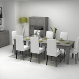 consolle allungabile natron cemento 50x90 cm, dettaglio della struttura e finitura in legno naturale