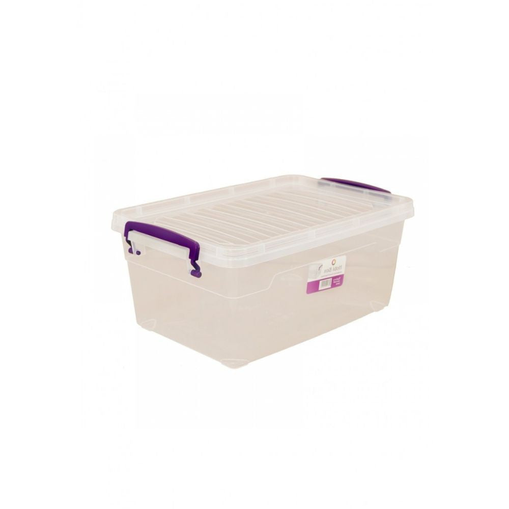 contenitore in plastica trasparente multiuso 30 litri, contenitore multiuso in vista frontale, pratico e versatile