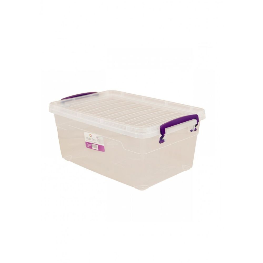 contenitore in plastica trasparente multiuso 30 litri, dettaglio del coperchio e sistema di chiusura