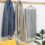 plaid carina naturale, colore naturale, taglia 130 x 190. aggiunge comfort e stile alla zona notte