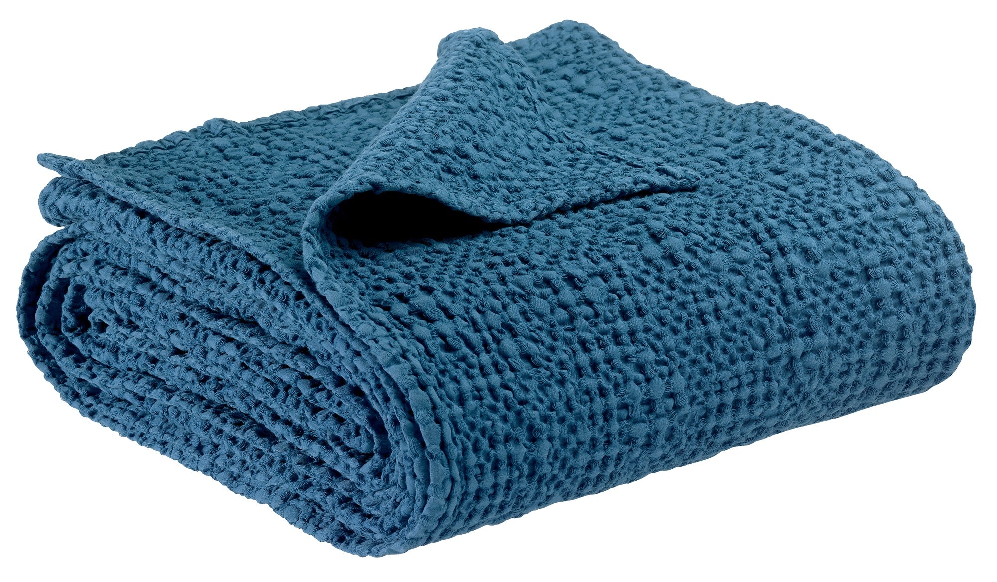 plaid tana touareg, colore touareg, taglia 140 x 200. vista frontale della coperta piegata su sfondo bianco