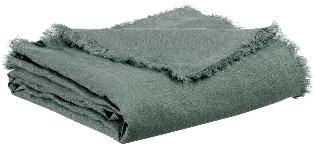 plaid zeff timo, colore timo, taglia 130 x 180. vista frontale della coperta piegata su sfondo bianco