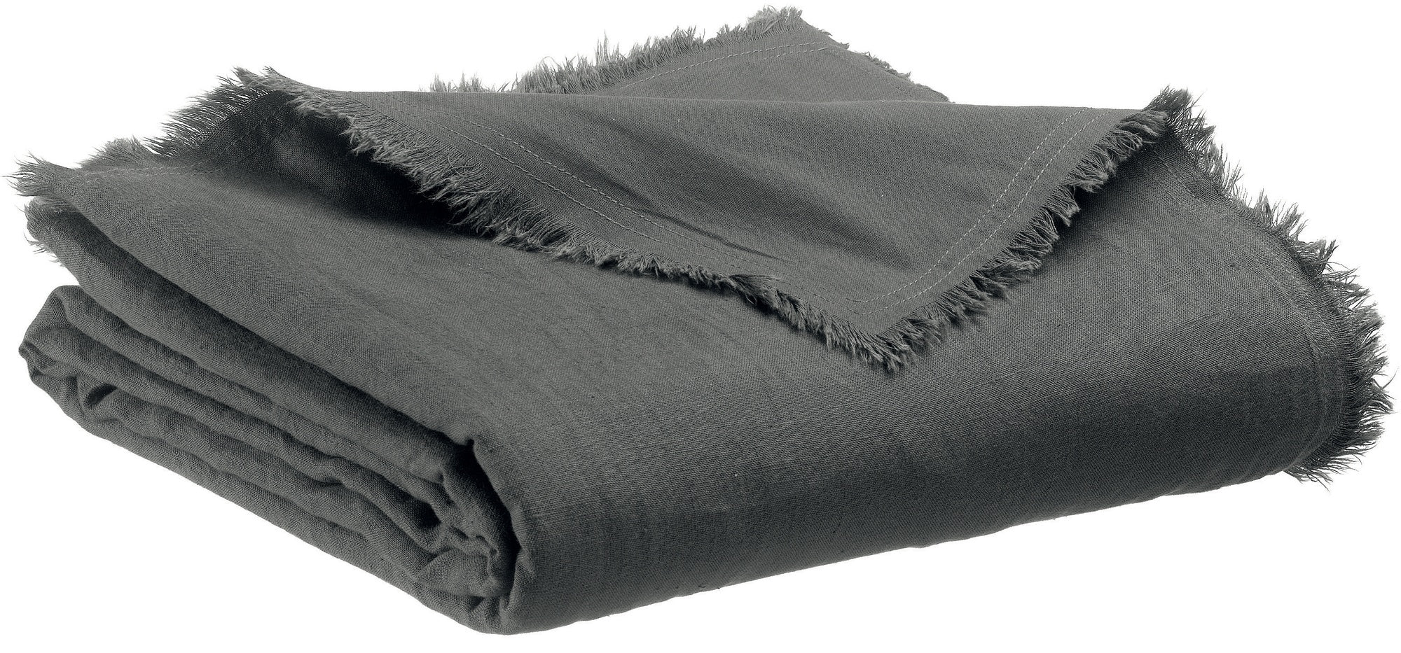 plaid zeff nomade tonnerre, colore tonnerre, taglia 130 x 180. vista frontale della coperta piegata su sfondo bianco