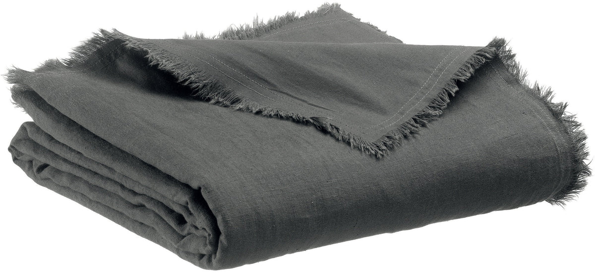 plaid zeff nomade tonnerre, colore tonnerre, taglia 130 x 180. vista frontale della coperta piegata su sfondo bianco