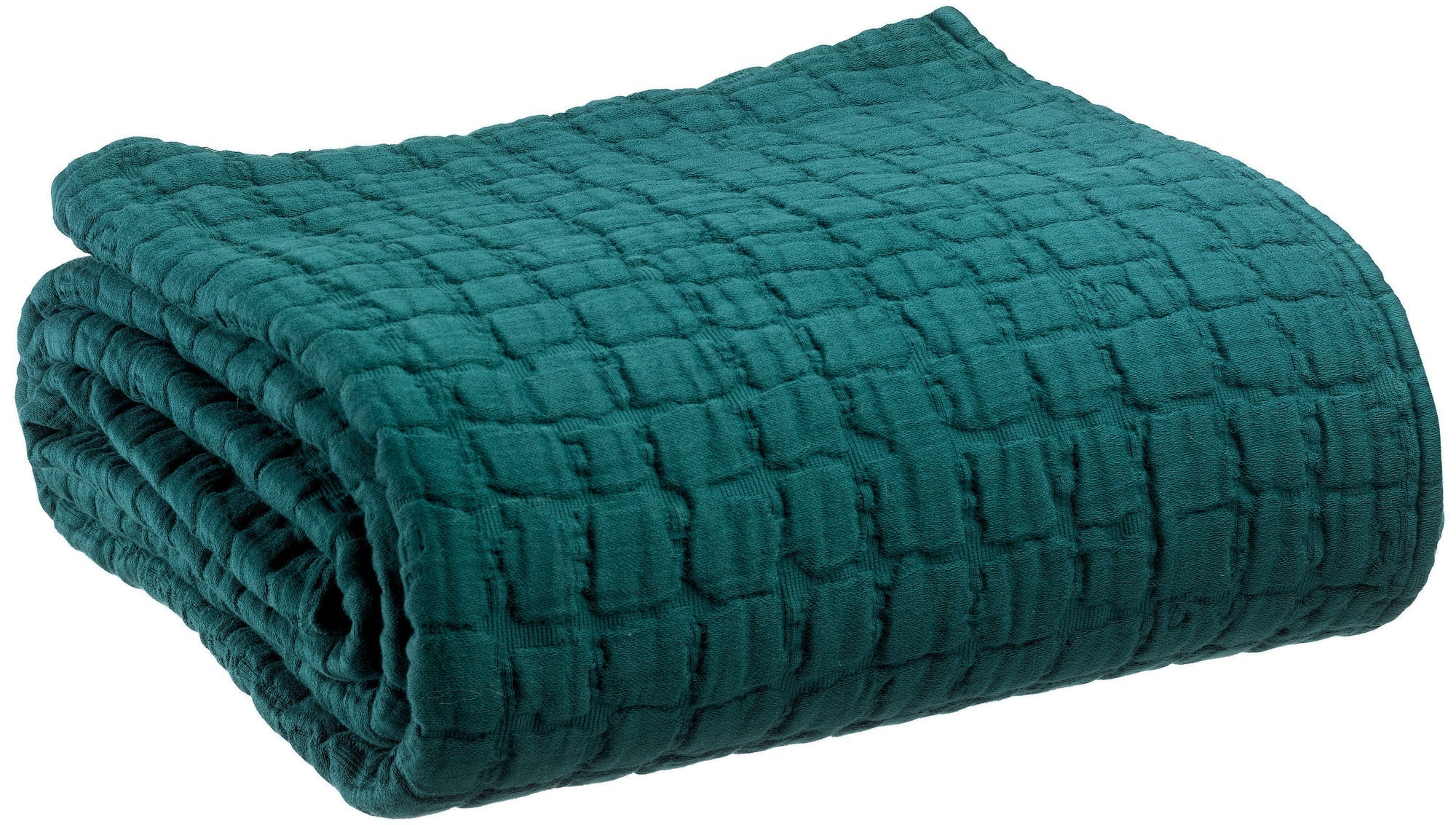 coperta swami olio, colore olio, taglia 180 x 260. vista frontale della coperta piegata su sfondo bianco