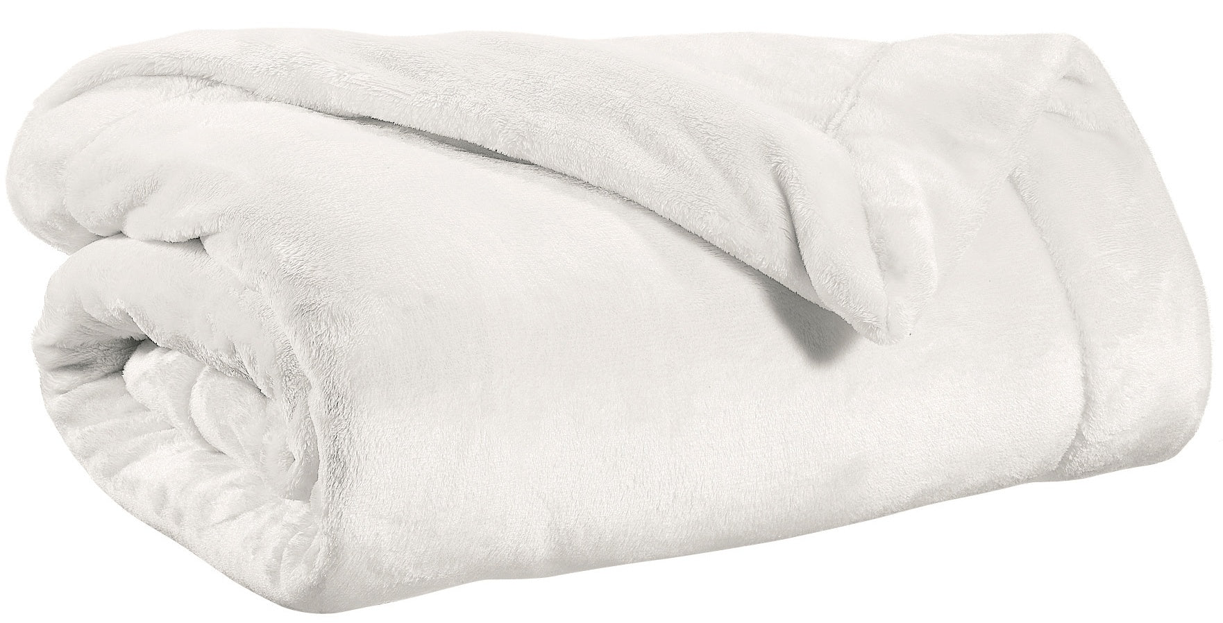 plaid tender neve, colore neve, taglia 150 x 200. vista frontale della coperta piegata su sfondo bianco