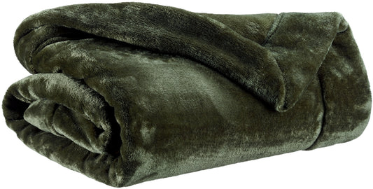 plaid tender felce, colore felce, taglia 150 x 200. vista frontale della coperta piegata su sfondo bianco 1973