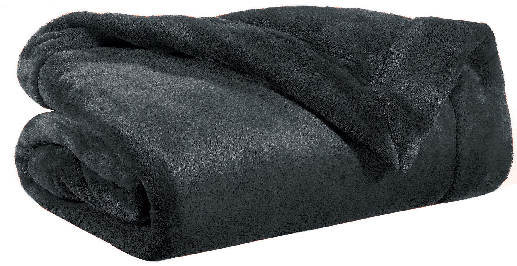 plaid tender ombra, colore ombra, taglia 150 x 200. vista frontale della coperta piegata su sfondo bianco