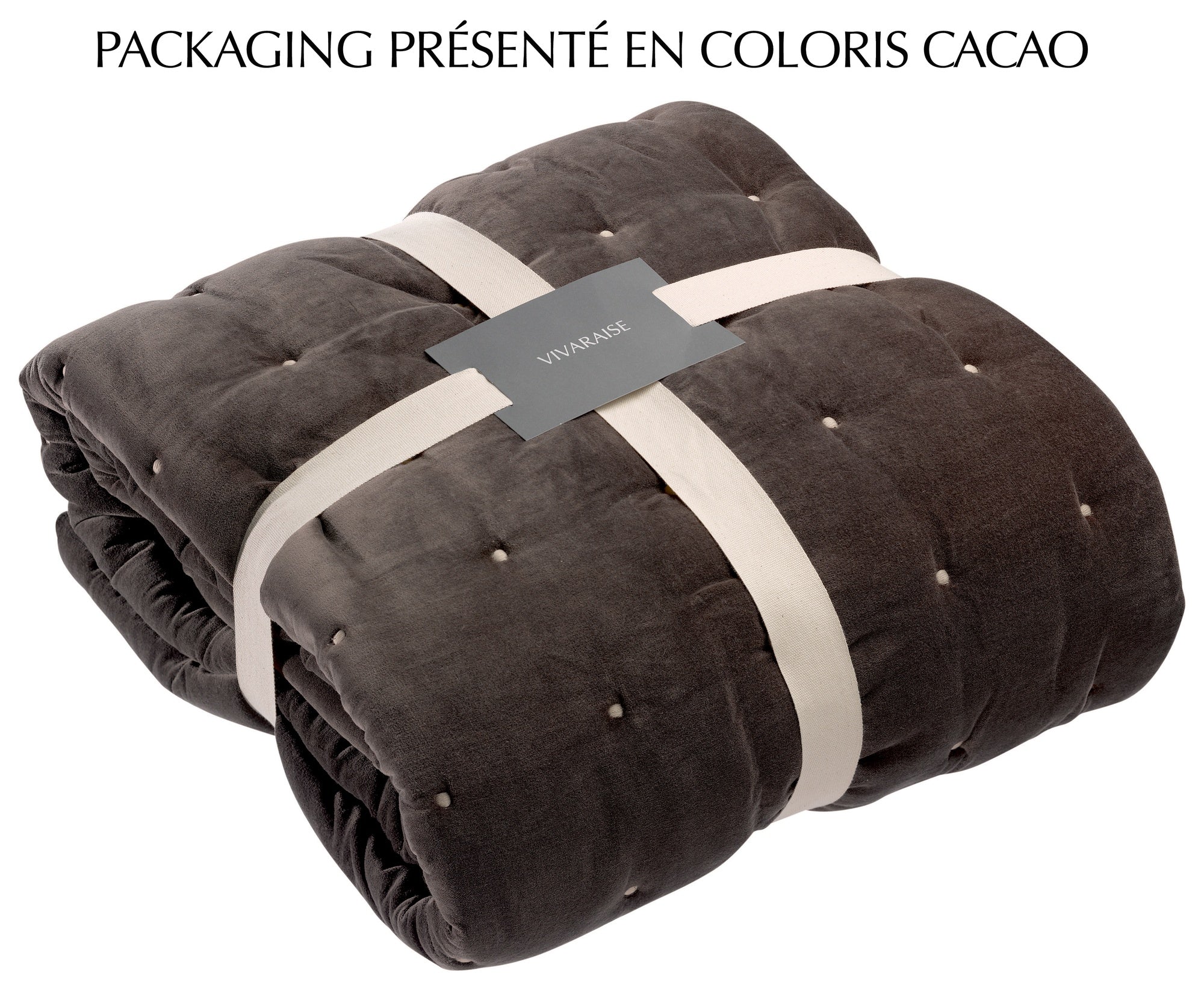 plaid elise tonnerre, colore tonnerre, taglia 240 x 260. mantiene il letto caldo nelle notti più fredde