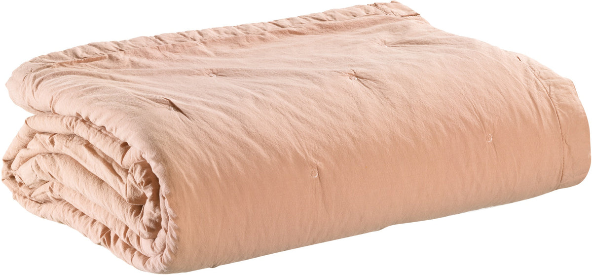 plaid tika dragée, colore dragée, taglia 180 x 260. vista frontale della coperta piegata su sfondo bianco