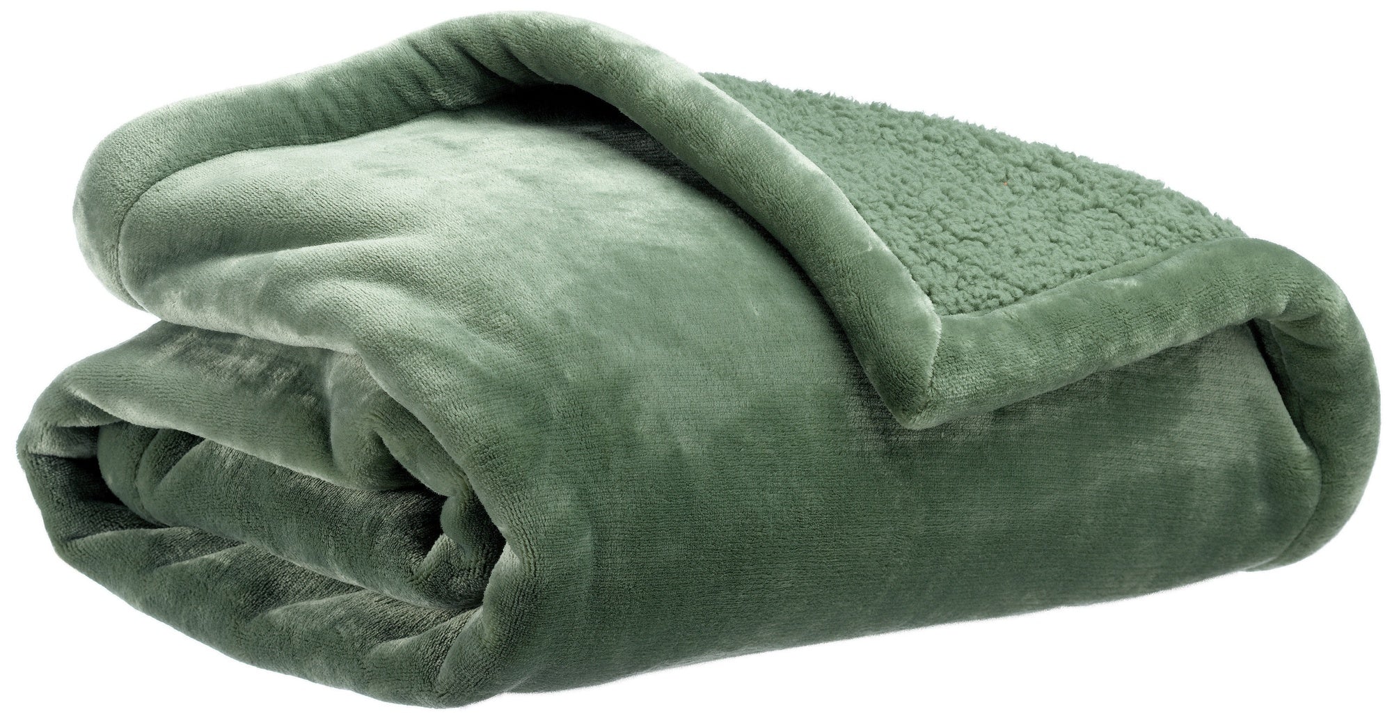 coperta michka mandorla, colore mandorla, taglia 240 x 220. vista frontale della coperta piegata su sfondo bianco