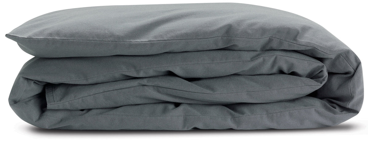 copri piumino calita carbone, colore carbone, taglia 85 x 200. copripiumino piegato su sfondo neutro per una visione...