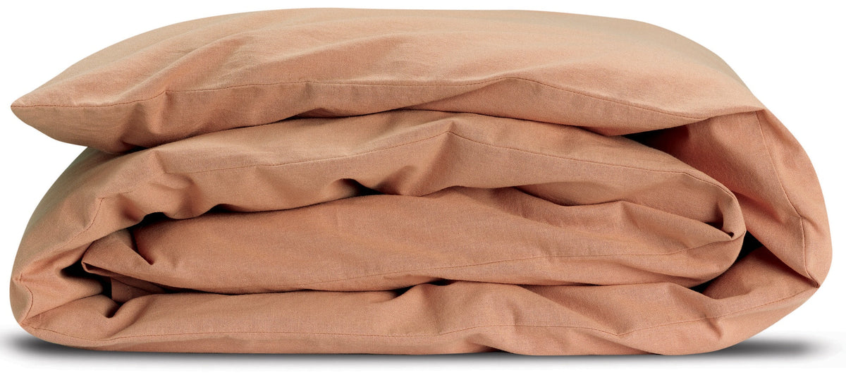 copri piumino calita cannella, colore cannella, taglia 85 x 200. copripiumino piegato su sfondo neutro per una visione...