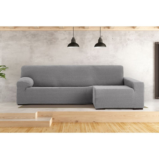 copridivano troya elastico penisola destra grigio bracciolo lungo 250/310, dettaglio del tessuto e texture del copridivano