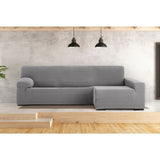 copridivano troya elastico penisola destra grigio bracciolo lungo 250/310, dettaglio del tessuto e texture del copridivano