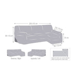 copridivano troya elastico penisola destra grigio bracciolo lungo 250/310, copridivano in ambiente domestico per protezione e stile