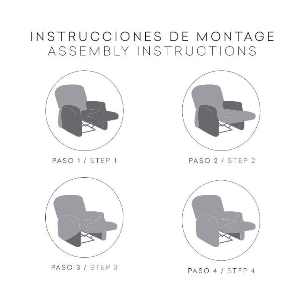 copripoltrona jaz recliner grigio 70-110, vista laterale che mostra l’aderenza sul divano
