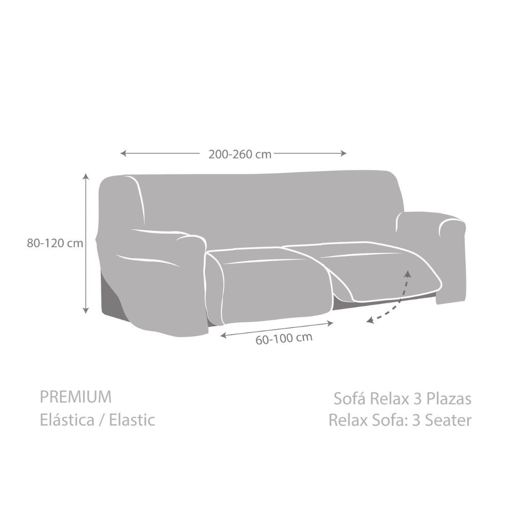copridivano jaz recliner 3 posti grigio 200-260, dettaglio del tessuto e texture del copridivano