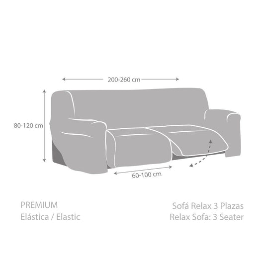 copridivano jaz recliner 3 posti grigio 200-260, dettaglio del tessuto e texture del copridivano