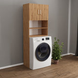 mobile coprilavatrice marsiglia con ante e ripiani rovere, dettaglio della cerniera e delle aperture per tubi