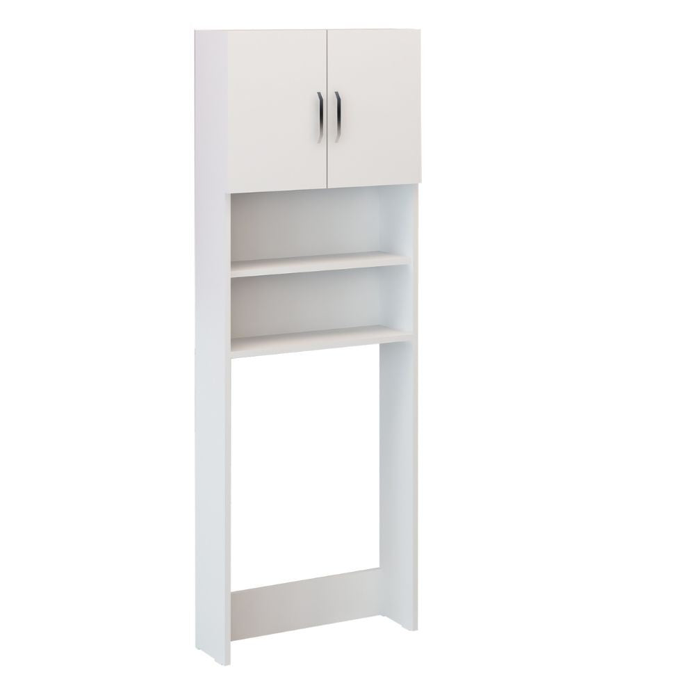 mobile coprilavatrice marsiglia con ante e ripiani bianco, facile da mettere e rimuovere grazie alla chiusura pratica