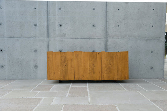 credenza ischia rovere nodato 198×50 cm h 81 cm (grano), credenza in legno vista frontale, perfetta per soggiorni o sale da...