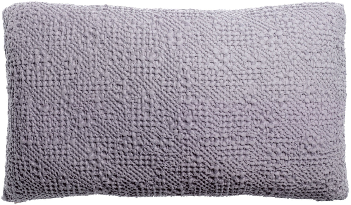 cuscino tana nebbia, colore nebbia, taglia 40 x 65. dettaglio tecnico della chiusura del cuscino