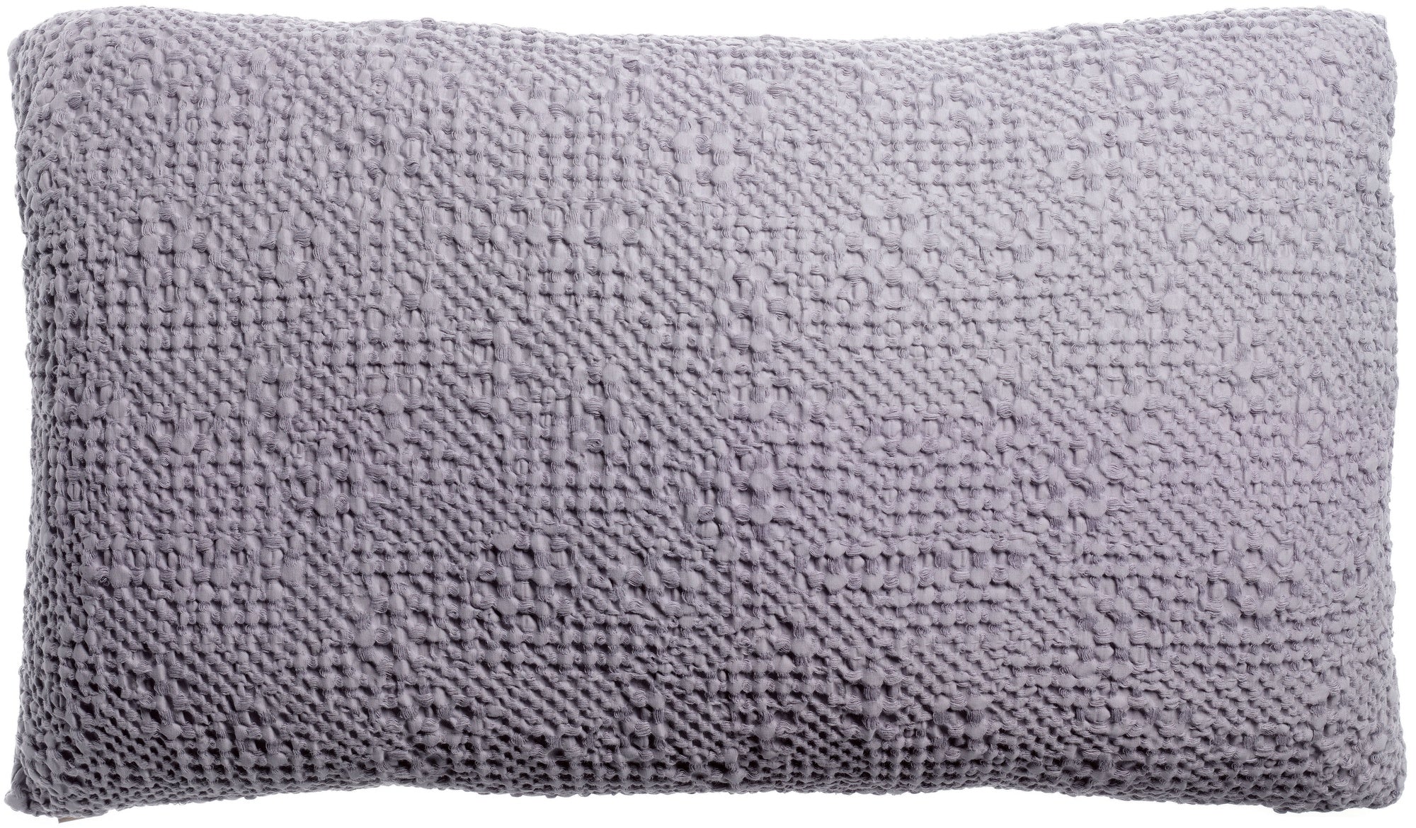 cuscino tana nebbia, colore nebbia, taglia 40 x 65. dettaglio tecnico della chiusura del cuscino