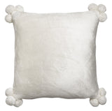 cuscino tender pompons neve, colore neve, taglia 45 x 45. cuscino da interno elegante, perfetto per arredare soggiorno o camera da letto
