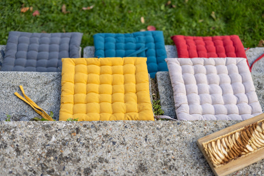 cuscino per sedia riciclato 36 punti zea pavone, colore pavone, taglia 38 x 38 x 3. ideale per sedie da cucina, sala da pranzo o giardino