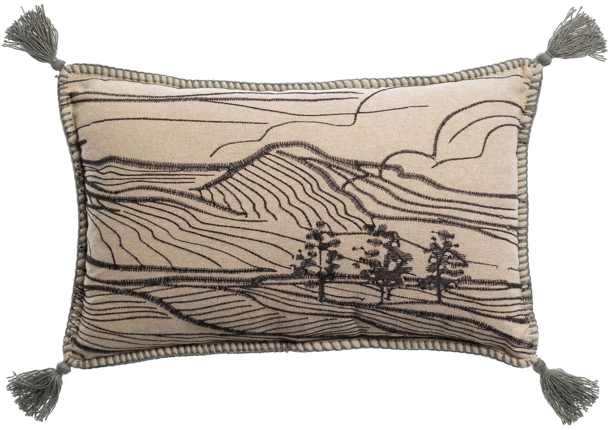 cuscino ricamato dusko timo, colore timo, taglia 30 x 50. cuscino da interno elegante, perfetto per arredare soggiorno o camera da letto