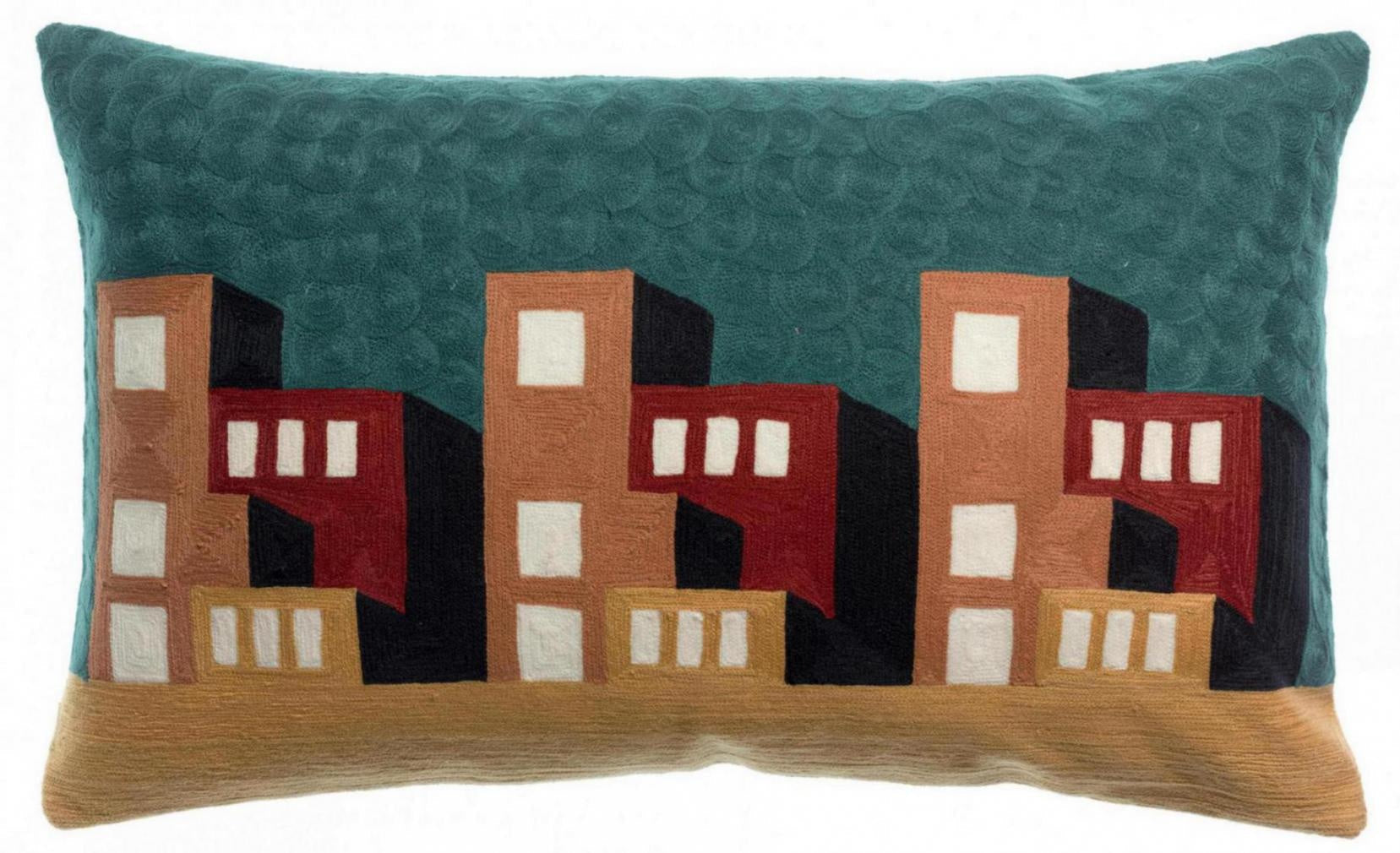 cuscino ricamato suri multico, colore multico, taglia 40 x 65. cuscino da interno elegante, perfetto per arredare soggiorno o camera da letto