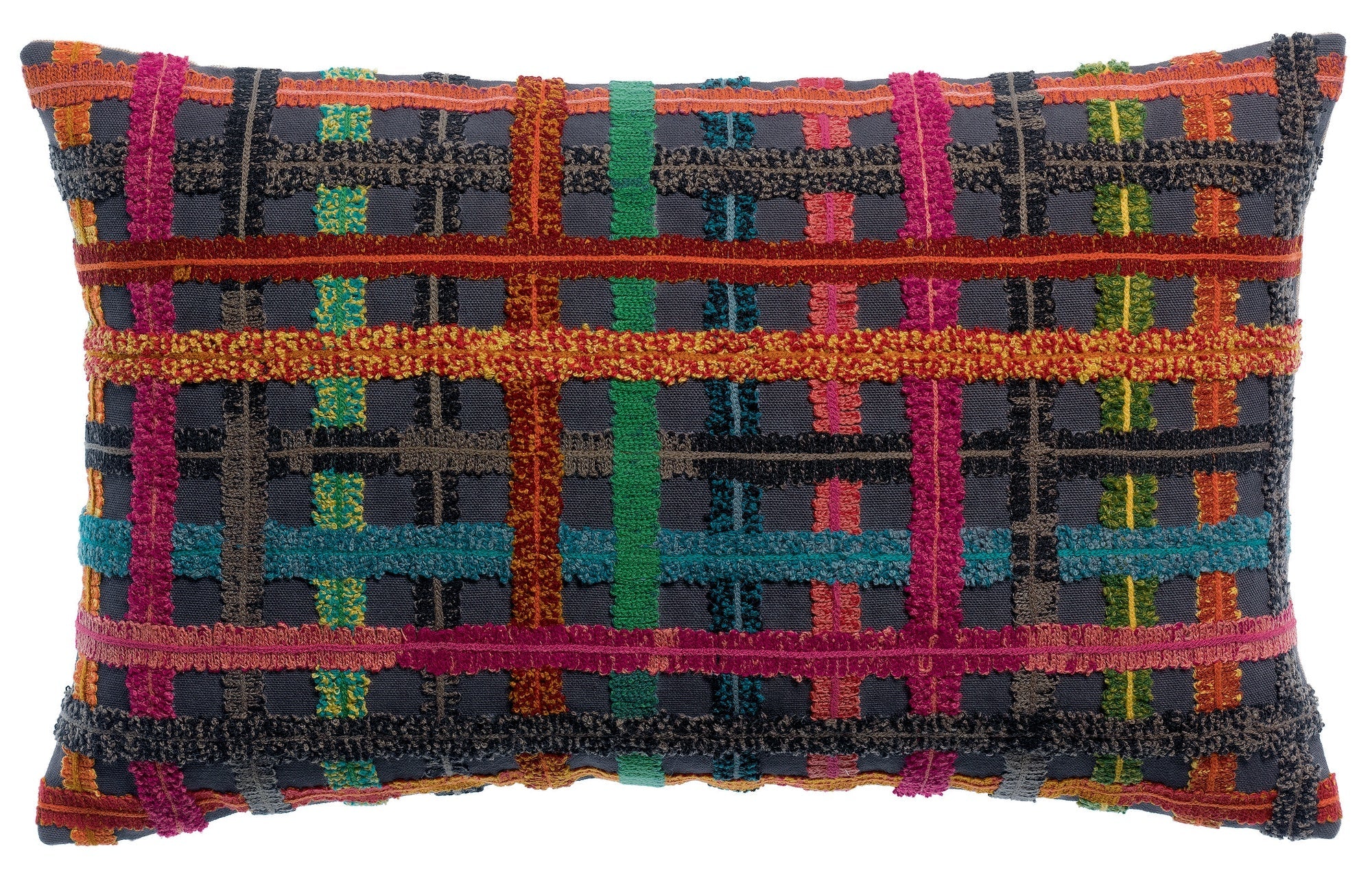 cuscino ricamato soline multico, colore multico, taglia 30 x 50. cuscino da interno elegante, perfetto per arredare soggiorno o camera da letto