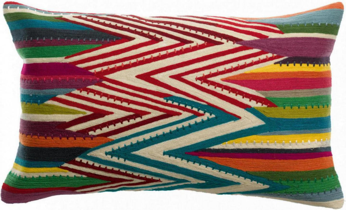 cuscino ricamato zuma multico, colore multico, taglia 30 x 50. cuscino da interno elegante, perfetto per arredare soggiorno o camera da letto