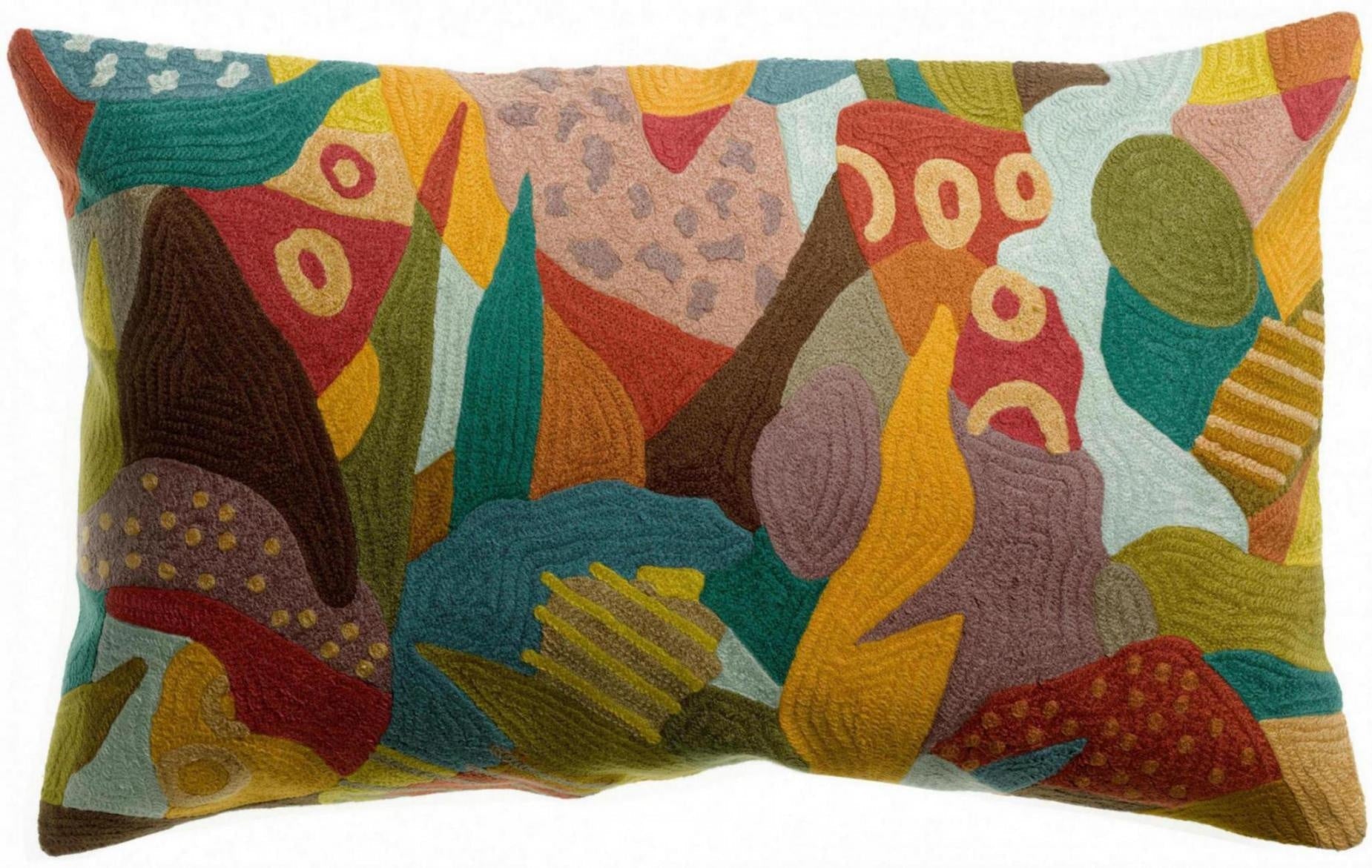 cuscino ricamato izel minerale, colore minerale, taglia 40 x 65. cuscino da interno elegante, perfetto per arredare soggiorno o camera da letto