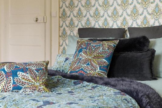 cuscino ricamato ariane olio, colore olio, taglia 45 x 45. ideale come complemento d’arredo su divani, poltrone o letti