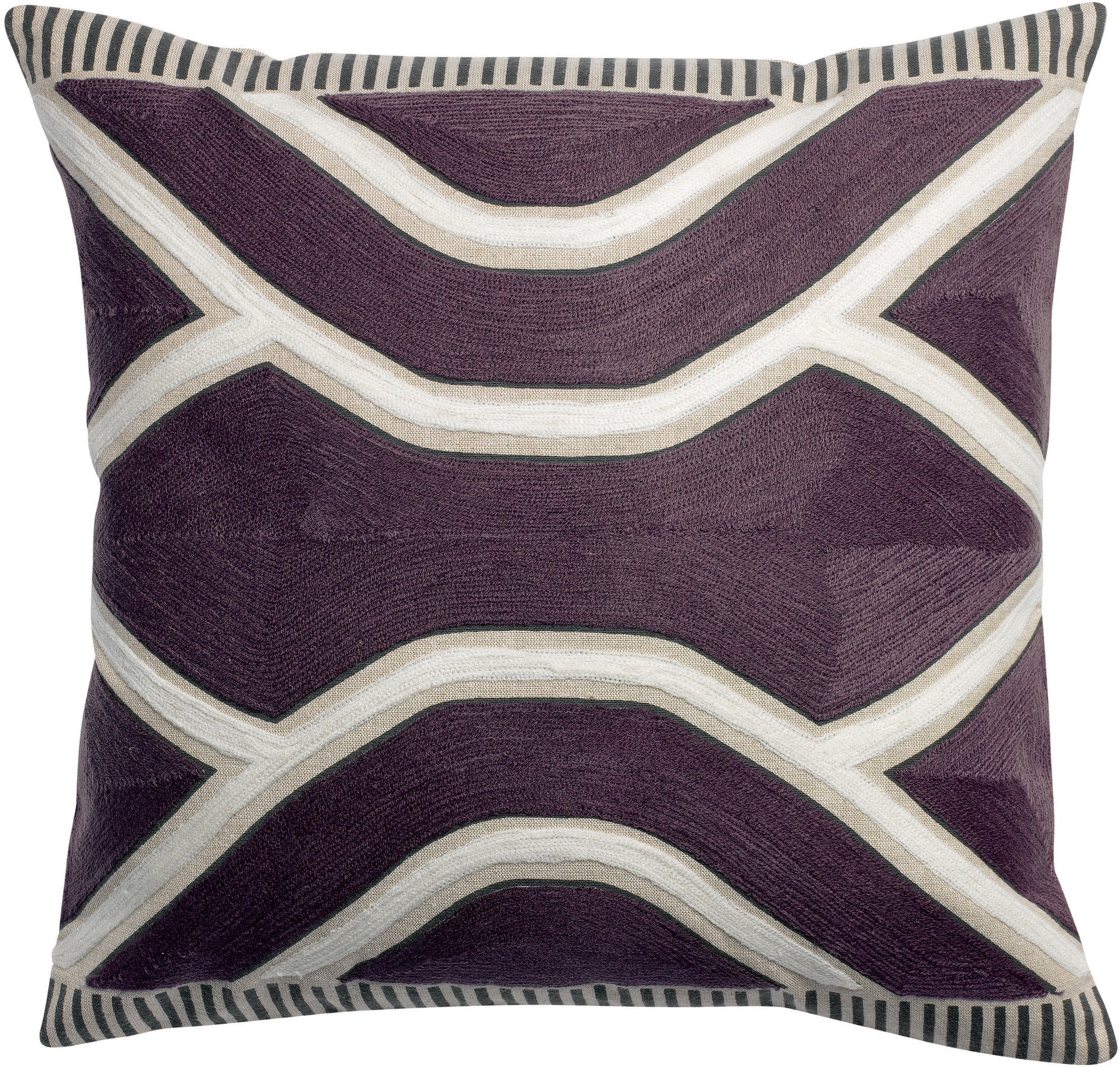 cuscino ricamato johan uva, colore uva, taglia 45 x 45. cuscino da interno elegante, perfetto per arredare soggiorno o camera da letto