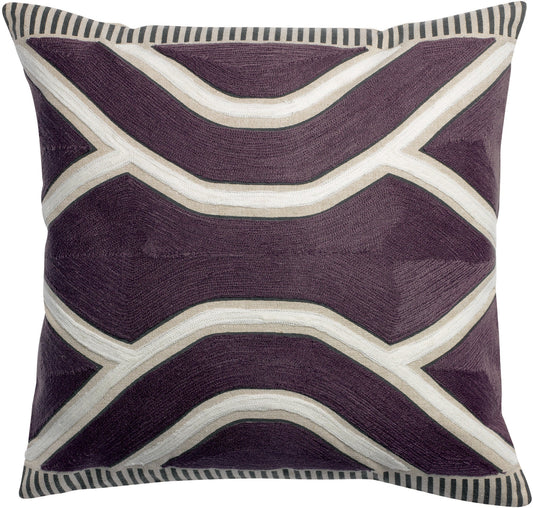 cuscino ricamato johan uva, colore uva, taglia 45 x 45. cuscino da interno elegante, perfetto per arredare soggiorno o camera da letto