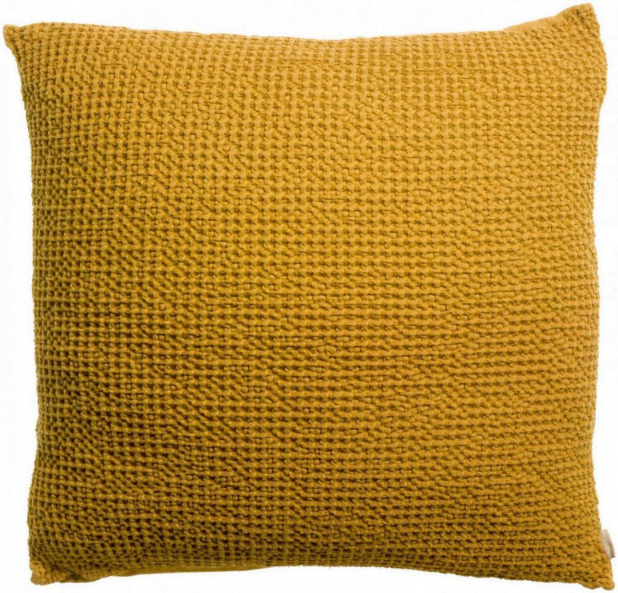 cuscino riciclato maia zafferano, colore zafferano, taglia 45 x 45. cuscino da interno elegante, perfetto per arredare soggiorno o camera da letto