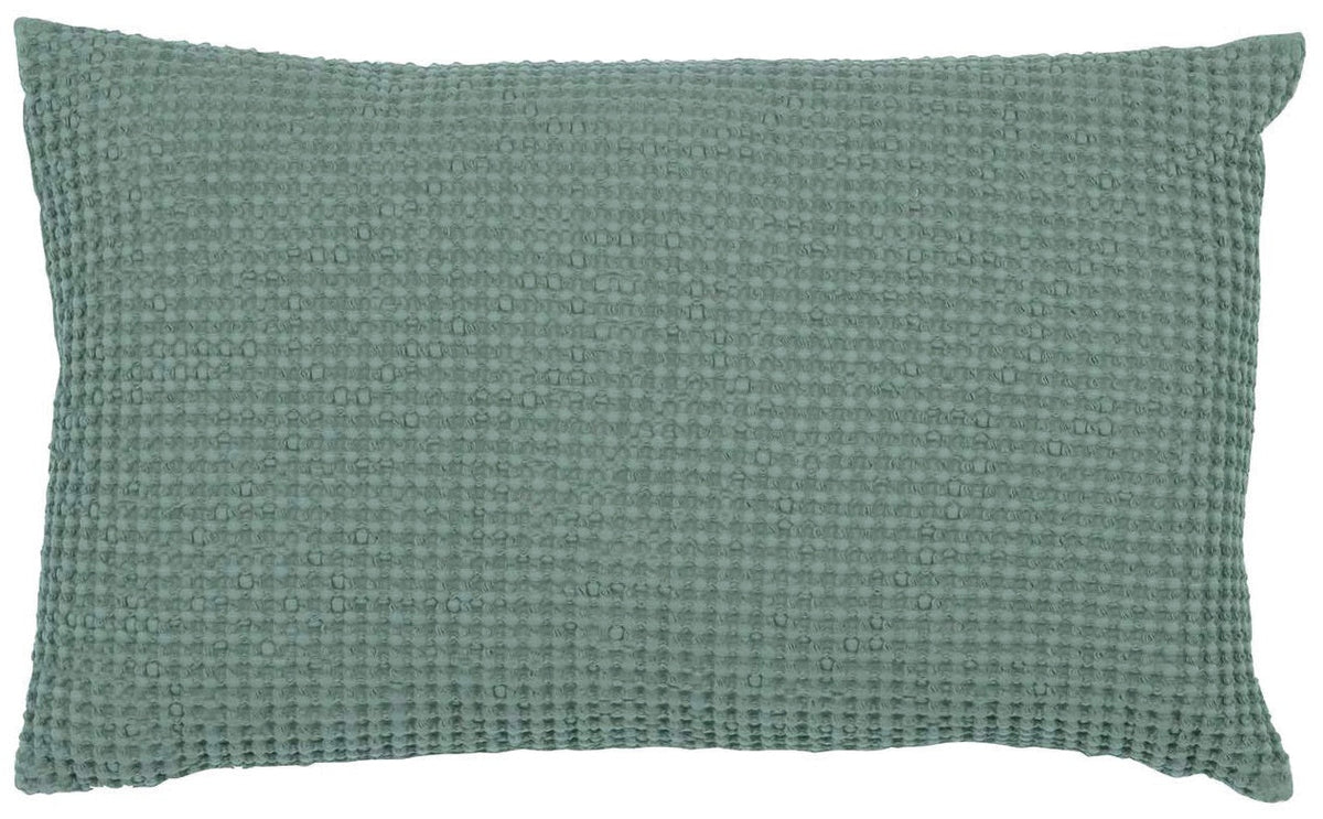 cuscino riciclato maia verde grigio, colore verde grigio, taglia 30 x 50. cuscino da interno elegante, perfetto per arredare soggiorno o camera da letto