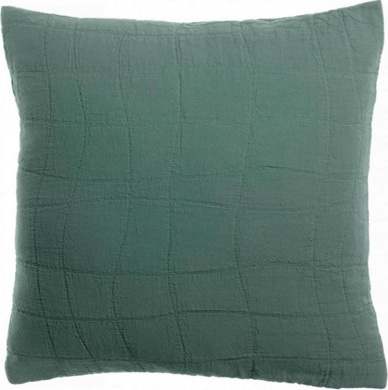 cuscino riciclato titou verde grigio, colore verde grigio, taglia 45 x 45. cuscino da interno elegante, perfetto per arredare soggiorno o camera da letto